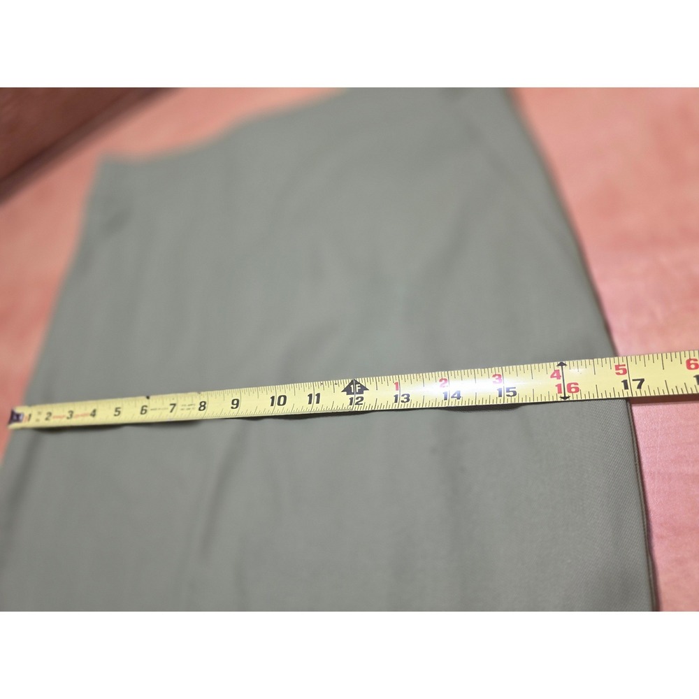 Classiques Entier Sage Green Virgin Wool Blend Pencil Skirt Size 2 Midi Slit - Picture 6 of 7